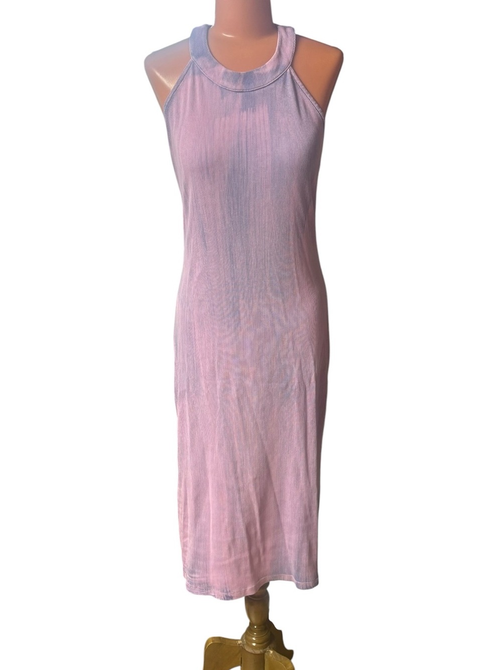 Young Fabulous & Broke Dusty Pink Ribbed Halter Midi Chemise